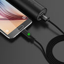 TOPK F-Mini2 2.4A Micro USB LED Magnetic Braided Fast Charging Data Cable 1M for Smart Phone