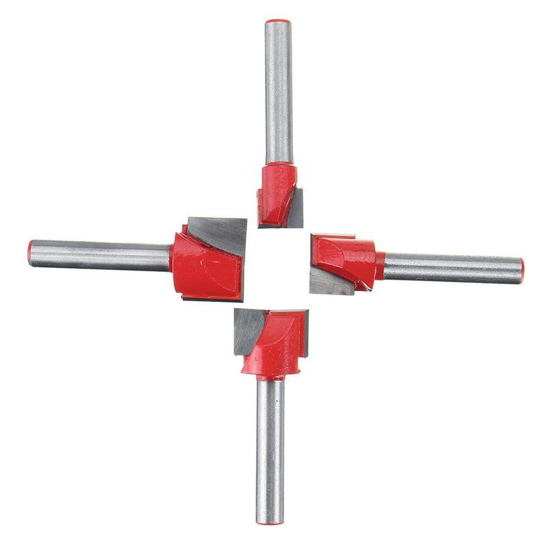 4pcs 10/13/16/18mm Surface Planing Bottom Cleaning Wood Milling CNC Router Bit Woodworking Tools