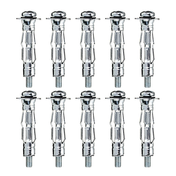 10pcs M4 x 32 Plasterboard Cavity Wall Anchor Heavy Duty Hollow Metal Plug Fixing Screw