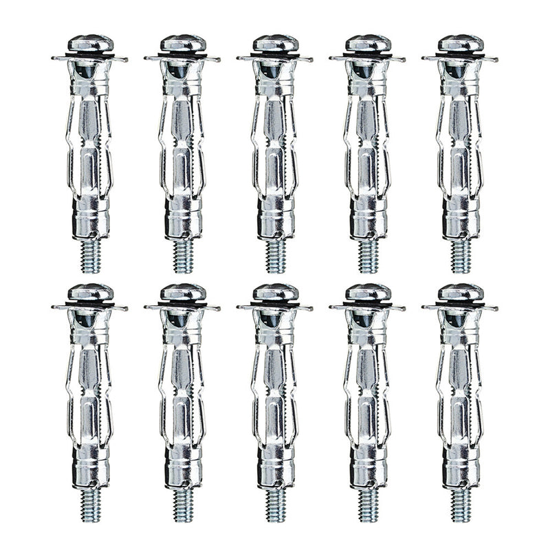 10pcs M4 x 32 Plasterboard Cavity Wall Anchor Heavy Duty Hollow Metal Plug Fixing Screw