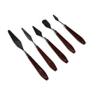 5 Pcs/Set Stainless Steel Oil Painting Scrapers Palette Scraper Wood Handle Oil Painting Shovel Art Supplies