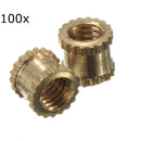 Suleve M3BN1 M3*4mm H62 Brass Knurl Nuts DIY Accessories 100pcs
