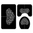 Honana 4PCS Bathroom Waterproof Shower Curtain Lid Toilet Cover Pedestal Rug Bath Mat Bathroom Decor