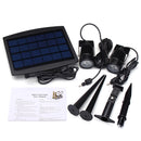 Solar Powered Two Spotlights LED Waterproof Outdoor Garden Lawn Yard Porch Walkway Lamps