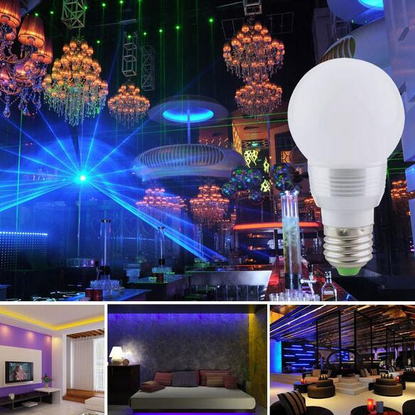 Dimmable 3W E27 LED RGB Magic Light Bulb 16 Colors Changing with Remote Control AC85-265V