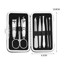 Y.F.M 8pcs Stainless Steel Nail Care Clipper Pedicure Scissor Eyebrow Tweezer Manicure Set Kit