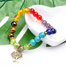 Ethnic Life Tree Pendant Bracelet 8mm Natural Stone Bead Bracelet Jewelry For Women