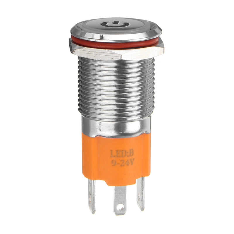 3000W 3 Pin Metal Latching Illuminated LED Switch Push Button Switch Waterproof Self-locking