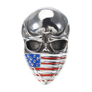 Fashion Titanium Steel Men's Ring Skull and Flag Personality Finger Ring