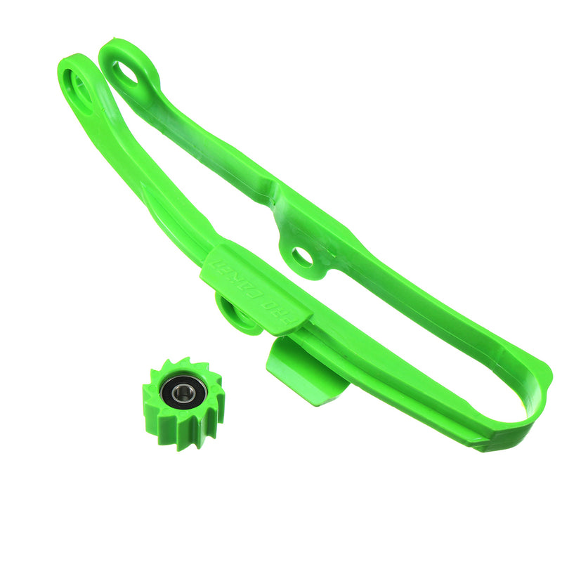 Green Chain Slider With Lower Roller For Kawasaki KX250F 06-16 KX450F 06-15