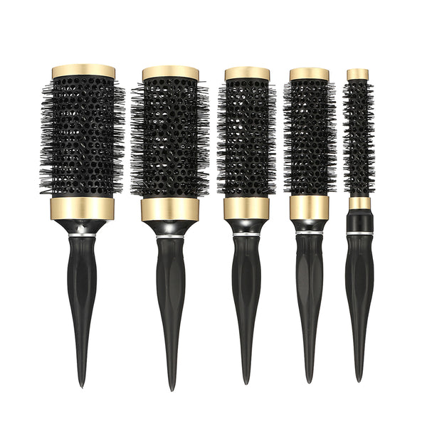 1 Piece Round Curling Hair Comb Plastic Black Salon Barber Hairdressing Styling Tool