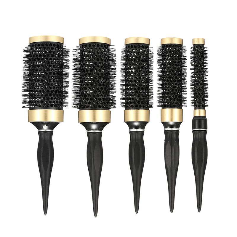 1 Piece Round Curling Hair Comb Plastic Black Salon Barber Hairdressing Styling Tool