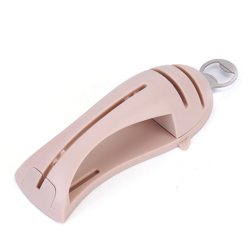 4 in 1 Kitchen Knife Sharpener Handheld Cutting Grinding Cutlery Holder Corkscrew Tool