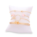 4 Pcs Sweet Bracelet Bangle Set Arrow Geometric Open Adjustable Bangle Bracelet For Women