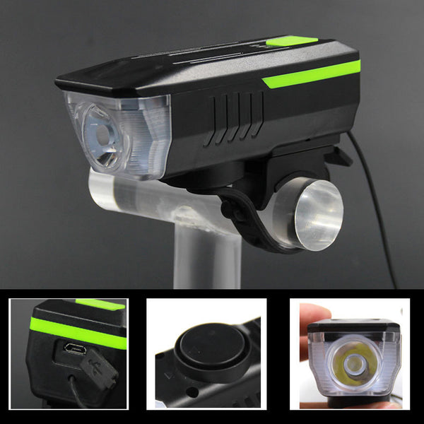XANES XL39 600LM 2 In 1 140dB Horn Bike Front Light USB Rechargeable 3 Modes Waterproof Warning Night Light