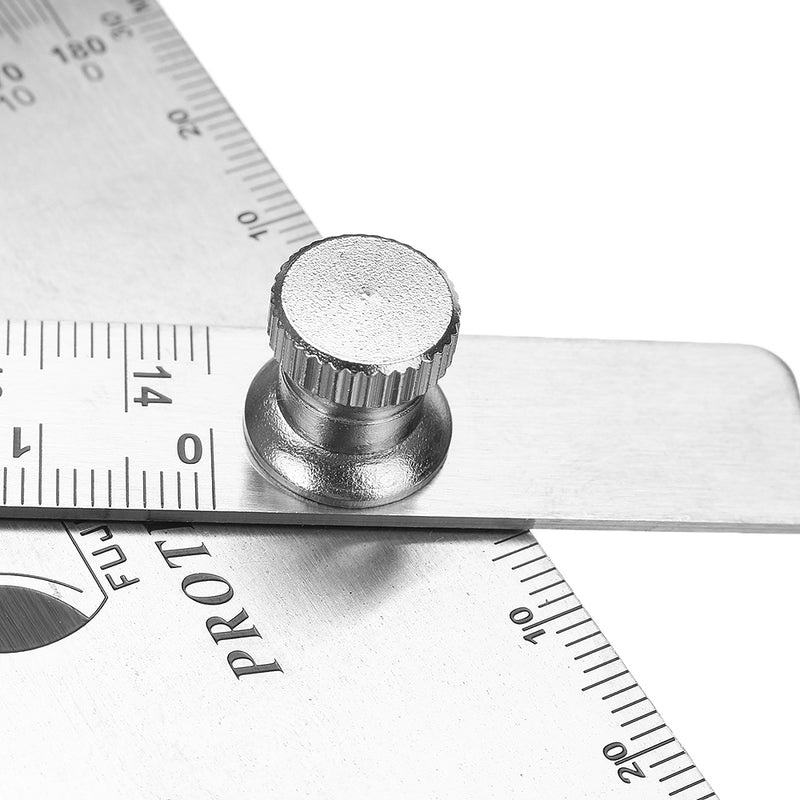 140mm 180 Degree Adjustable Protractor Multifunction Stainless Steel Roundhead Angle Ruler Mathematics Measuring Gauge Tool