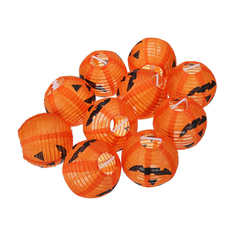 1.2M Battery Power Foldable 10 LED Warm White Halloween Pumpkin String Lantern Fairy Holiday Light