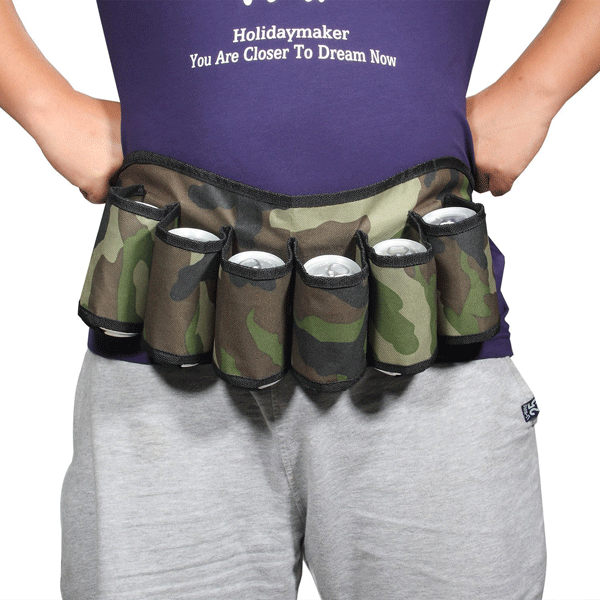 6 Pack Beer Soda Belt Drinks Beer Belt Holder Bottlr Carrier For Outdoor Camping Party