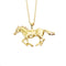 Trendy Silver Gold Color Horse Pendant Necklace Sweater Chain for Women