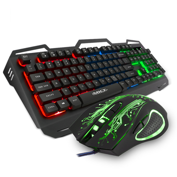 IMICE KM-690 USB Wired Gaming Keyboard 3 Color LED Backlit 2400DPI Gaming Mouse Combo