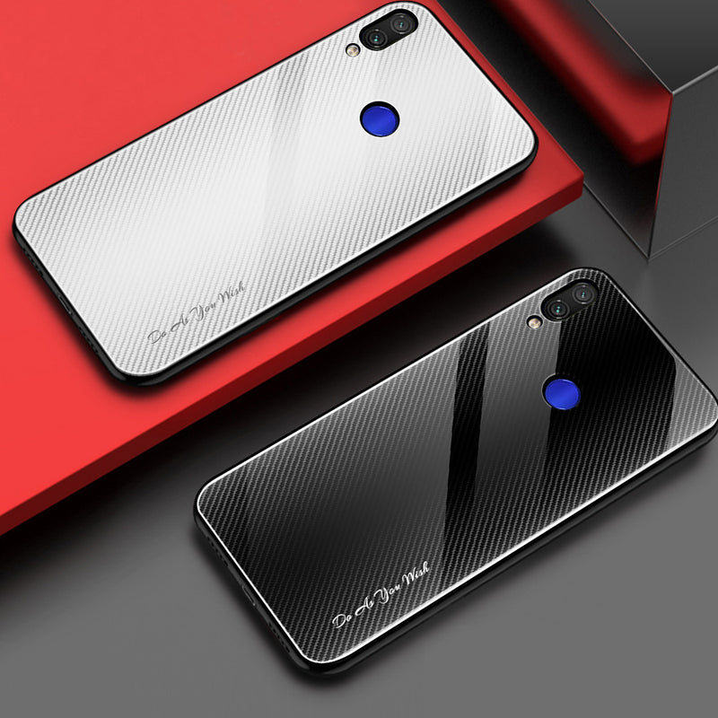 Bakeey Gradient Striped Shockproof Tempered Glass&Soft TPU Protective Case For Xiaomi Redmi Note 7 / Redmi Note 7 Pro