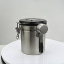 Coffee Beans Sealed Can Cup with Exhaust Valve Stainless Steel Tea Canister