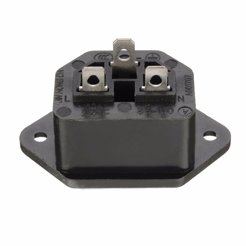 10pcs Chassis Female 15A/250V AC IEC Inline Socket Plug Adapter Mains Power Connector