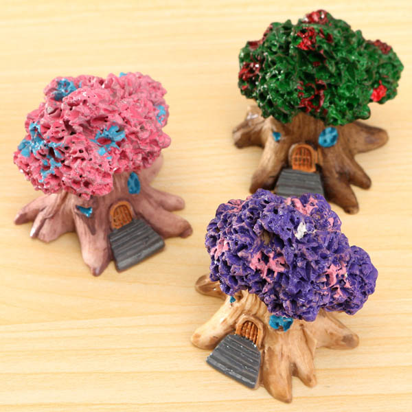 Mini Resin Flower Tree DIY Moss Micro Landscape Decoration Garden Flower Pot Plant Decor