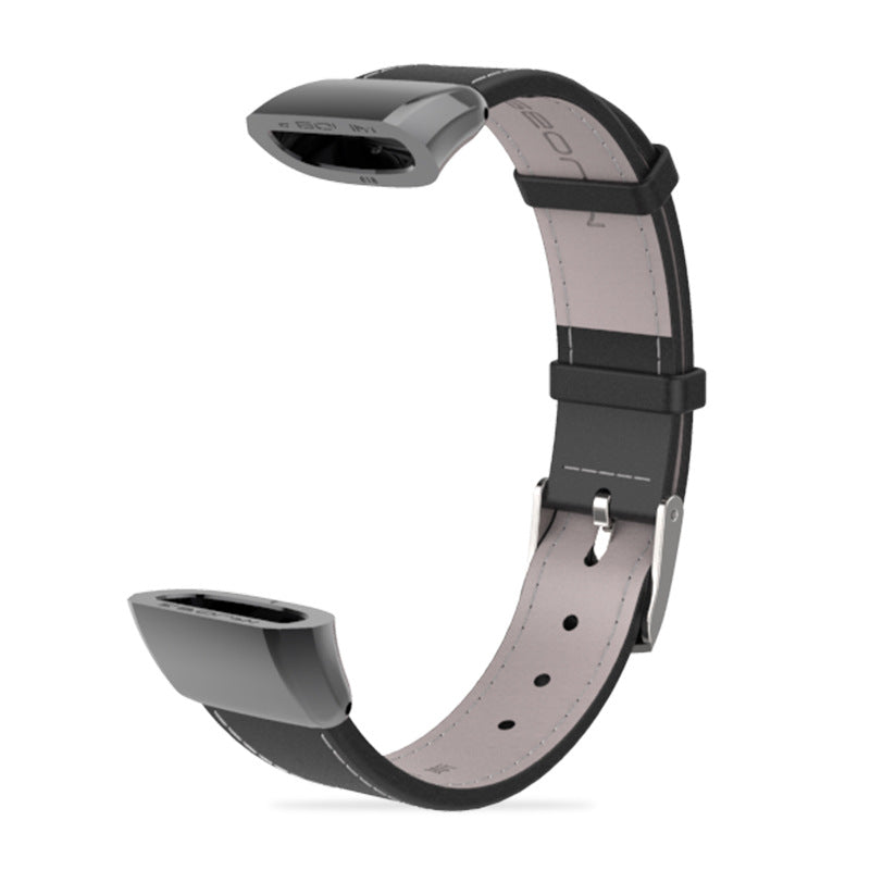 Mijobs Leather Watch Strap Replacement Watch Band for Huawei Band 2 Pro B29 B19