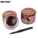 Music Flower Coffee Black Eyeliner Gel Waterproof Makeup Eye Liner With Brush