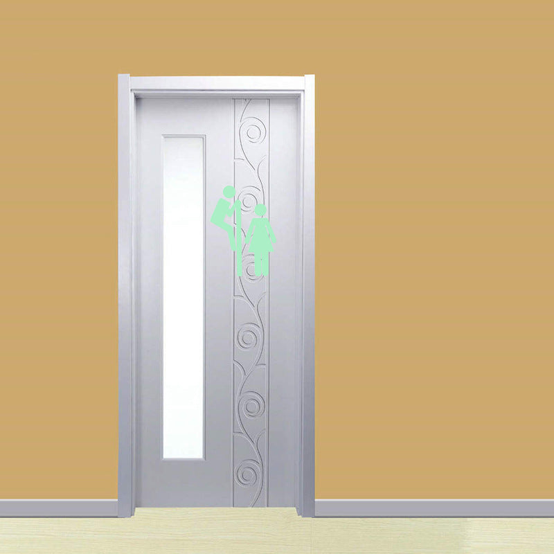 Miico Creative Man and Women Luminous PVC Removable Home Bathroom Decorative Wall Door Decor Sticker