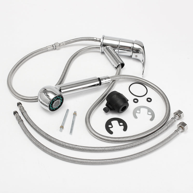 Copper Pull Out Sprayer Kitchen Faucet Stream&Spray 2 Water Mode Single Lever Handle Basin Sink Faucet Hot Cold Mixer Tap