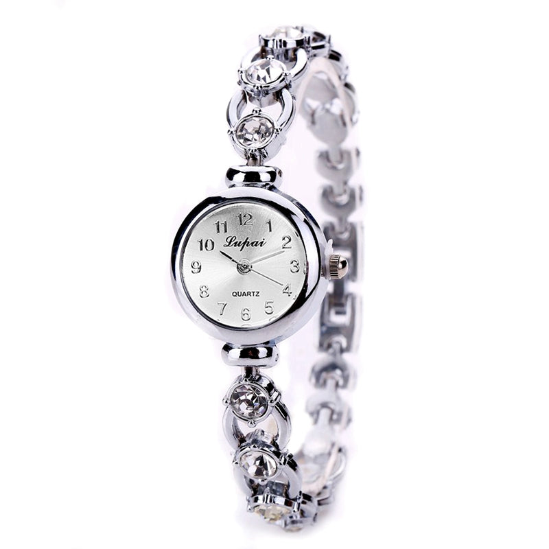 LVPAI XR720 Golden Ladies Wrist Watch Crystal Shining Quartz Bracelet Watch