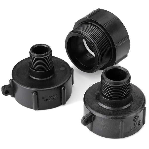 1000L S60x6 IBC Water Tank Adapter Hose Barb Coarse Thread Quick Connect to 1/2'' 3/4'' 1'' 2'' Hose Pipe Tap Replacement Valve Fitting Parts for Home Garden