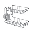 2 Layers Drain Rack Kitchen Sink Faucet Sponge Soap Cloth Storage Drying Holder