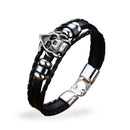 Trendy Leather Punk Skull Head Chain Vintage Men Bracelet Jewelry for Men