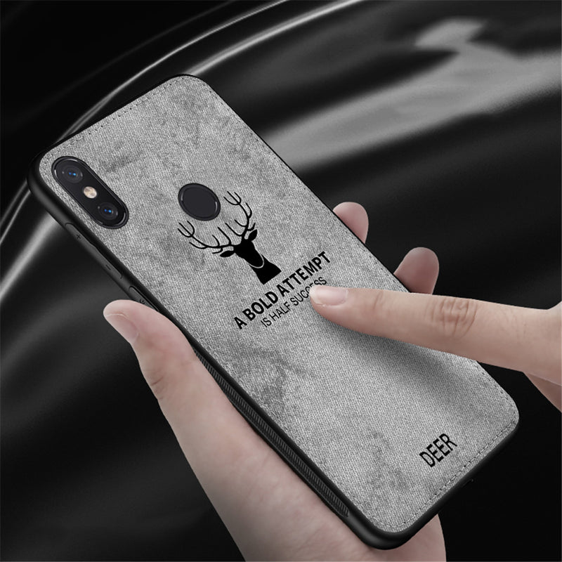 Bakeey Deer Pattern Shockproof Cloth Soft TPU Back Cover Protective Case for Xiaomi Mi 8 Mi8