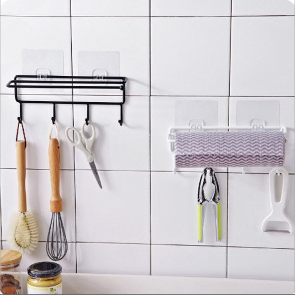 Self-adhesive Wall Hanging Storage Rack Hook Shelf Home Kitchen Organizer Holder