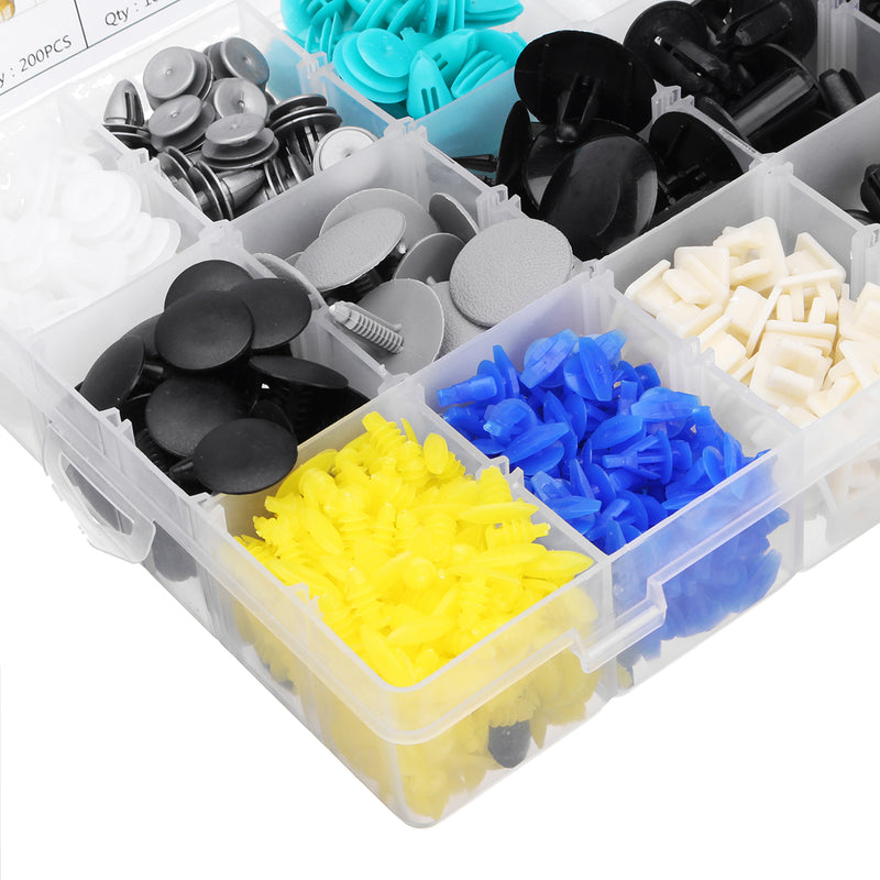 730Pcs Fasteners Retainers Assortment Bumper Clips Plastic Rivets Engine Cover Fasteners Clips