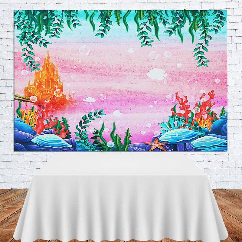 Sea Submarine Castle Mermaid Baby Shower Backdrop Jungle Photography Background Decorations