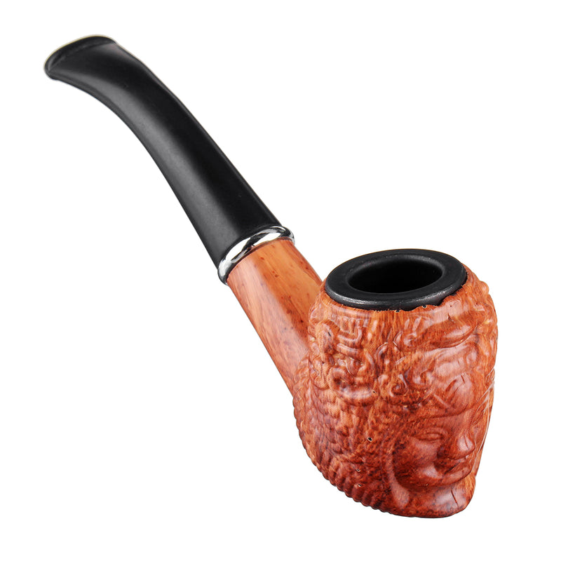 Monk Wooden Pipes Old-fashioned Flat-mouth Wood Tool without Pipe Rack