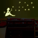 Dandelion Girl Stars Fluorescent Luminous Paste Stickers Night Light Living Room Decor Wall Sticker