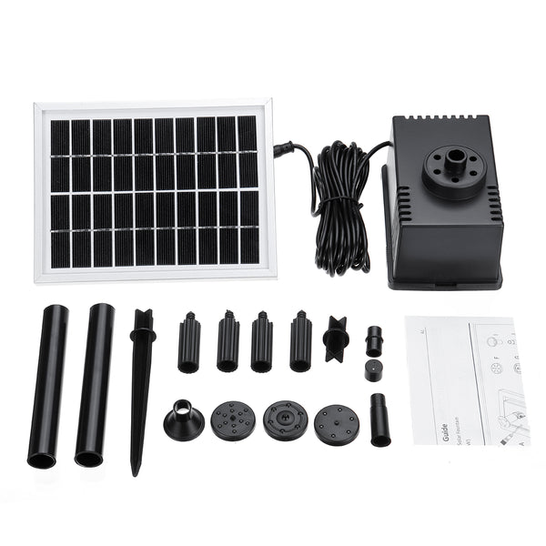 180L/H Solar Fountain Pump Kit Free Standing 2W Solar Panel Submersible Water Pump Pond Fish Tank Bird Bath