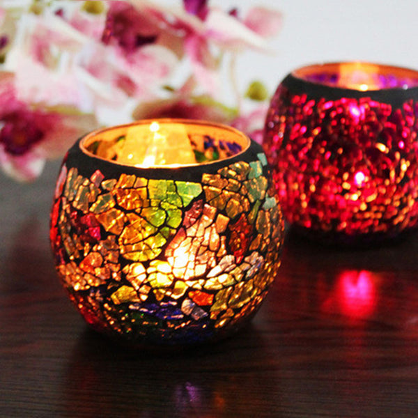 Mosaic Candle Holder Romantic Candlelight Dinner Wedding Party Candle Lamp Home Decoration