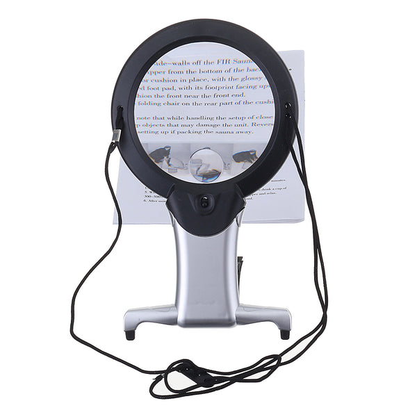 2X/6X Hanging Magnifying Glass Light Desktop LED Lamp Giant Reading Magnifier