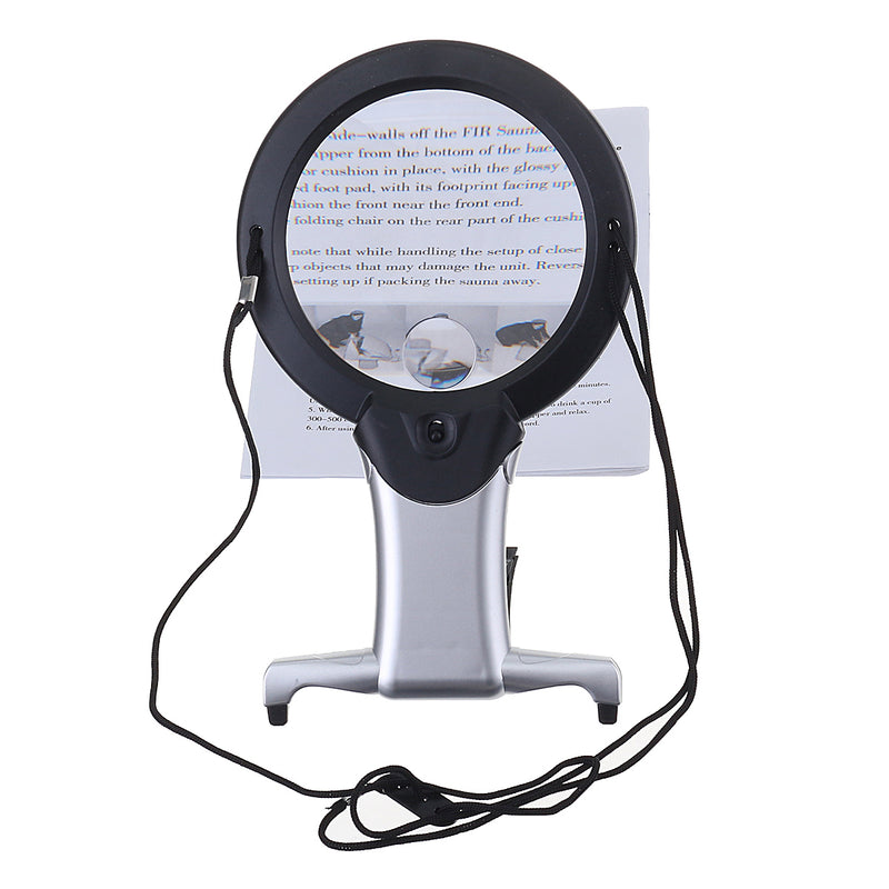 2X/6X Hanging Magnifying Glass Light Desktop LED Lamp Giant Reading Magnifier
