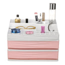 Double-deck Desktop Comestics Makeup Storage Drawer Box Saving Space Desktop Organizer