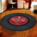 Modern Record Printed Round Floor Mat Carpet Fiber Pad Bedroom Rug Home Decorations
