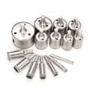 Drillpro DB-HS1 15pcs 6-50mm Diamond Hole Saw Drill Bit Set Tile Ceramic Glass Marble Drill Bits