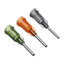 50Pcs/Set 1/2'' Blunt Tip Dispensing Needle w/ Clear Protector Black Air-tight Tipped Caps for Syringe Refilling and Measuring Liquid Industrial Glue Applicator Different Gauge